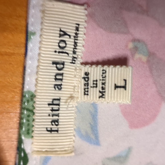 FAITH & JOY* faux wrap front, flutter sleeve, peplum waist top blouse tu… - Picture 7 of 8